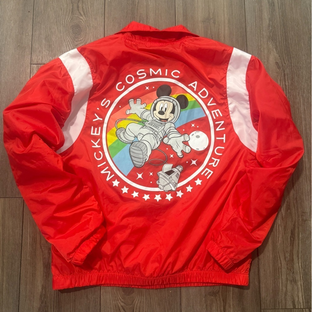 Disney Small Mickey Cosmic Red Windbreaker Quarter Zip Pullover Women’s Small